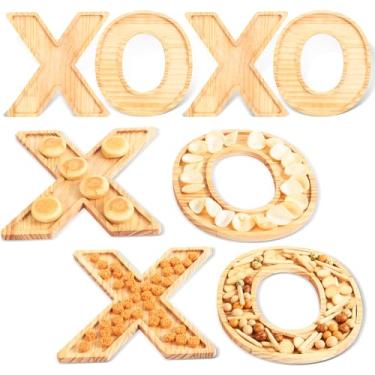 Imagem de AWIZOM XOXO Tabuleiros de Charcutaria Letras XOXO Travessas de Madeira para Dia dos Namorados Bandejas de Servir Madeira de Pinho Prato de Frutas e Queijo Vegetais Pratos para Aniversário, Casamento