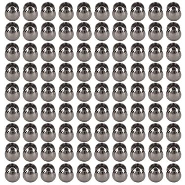 Imagem de Cuofyunl 90 conjuntos de parafusos de ligação de livro, revestimento uniforme de superfícies curvas, tratamento de galvanoplastia, pregos de rebite de metal para couro diy (Prata Preto)