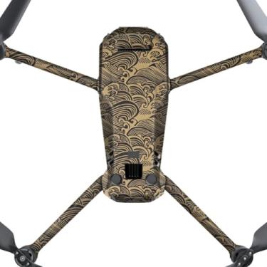 Imagem de Película antiarranhões Mavic 3 Pro para DJI Mavic 3 Pro Premium Adesivo Protetor Filme Fotográfico Equipamento de Vídeo Acessórios Decalques (Ouro Onda, para DJI Mavic 3 Pro)