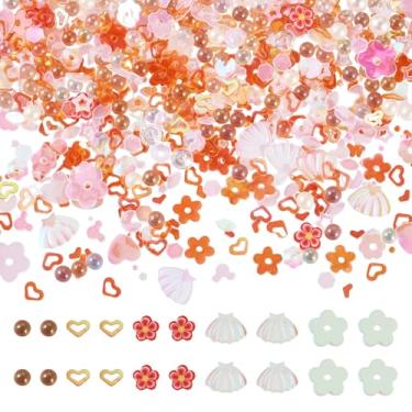 Imagem de Kit de decoração de unhas mistas formas mistas de plástico Paillette ABS imitação pérola acrílico strass para unhas DIY arte fabricação de joias, coral