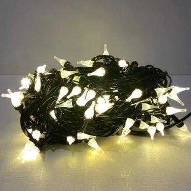 Imagem de 100 Lâmpadas Pisca Pisca Formato Bico Luz De Led Natal Branco Quente -