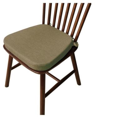 Imagem de Yadlan Almofadas para cadeira de sala de jantar, almofadas para cadeiras de cozinha antimanchas, com laços antiderrapantes, almofada de assento macia para banquinho, jardim E16 43 x 40 x 35 * 3 cm