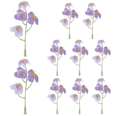 Imagem de PATIKIL Flores flutuantes de 8,9 cm para vela flutuante, peça central, 12 peças, enchimento de vaso de orquídea para decoração de casa, mesa de casamento, festa, roxo