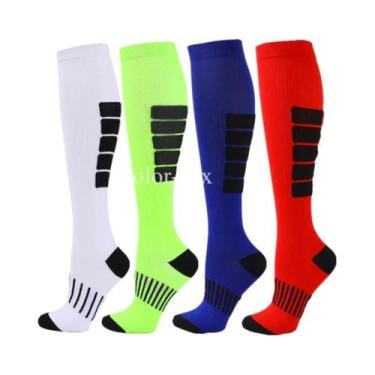 Imagem de Meias De Compressão Unissex 4 Pares Para Esportes, Corrida, Caminhada,