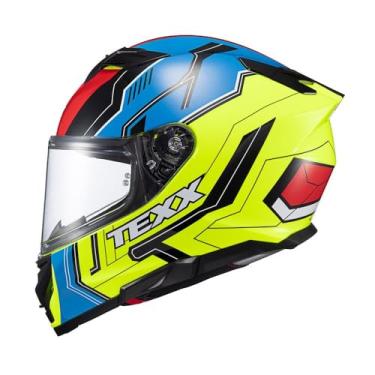 Imagem de CAPACETE TEXX FECHA KAIMAN TEASER VERD PRET AZU VERM BRIL 56