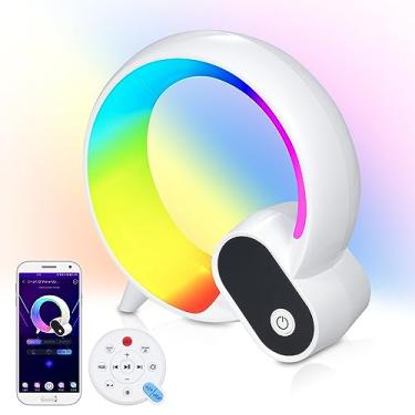 Imagem de RGBCW - Relógio Despertador Up Light com Display Máquina de Ruído Branco Alto-Falante BT Sem Fio Controle por APP Remoto Função Timer e Contagem Regre