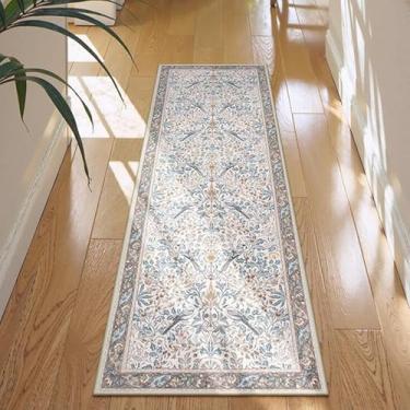 Imagem de HGTRH Tapete para cozinha lavável, tapete de cozinha corredor antiderrapante, tapete de veludo de cristal estreito corredor para entrada corredores cozinha lavanderia, amigo da pele, F 50 x 300 cm