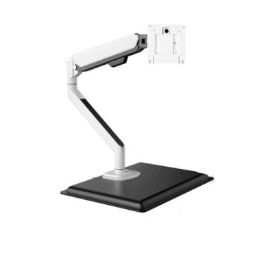 Imagem de BEGWVDJTP 17-24-76.2-81.3 cm Monitor Desktop braço de pressão de ar suspenso sem perfuração, suporte de altura livremente ajustável (branco e preto)