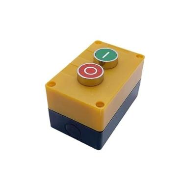 Imagem de Interruptor de botão 2P controle de redefinição momentânea desativado caixa amarela sem uso NC