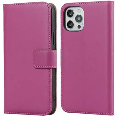 Imagem de KKFAUS Capa de telefone de couro em concha magnética, para Apple iPhone 13 Pro Max (2021) 6,7 polegadas Folio Kickstand Case Carteira [Suporte de cartão] Coldre (Cor: Rosa)