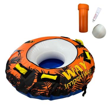 Imagem de Boia Inflável Robocável Redonda 120 cm para 1 Pessoa suporta 160 Kg Lancha Jetski Importway Iwbi001