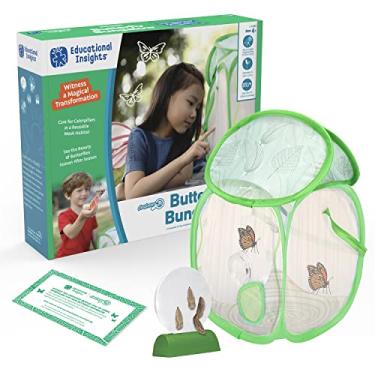 Imagem de Educational Insights GeoSafari Jr. Butterfly Bungalow: Kids Outdoor Toys, Habitat To Grow Butterflies, Science Project, Includes Certificate for Caterpillars