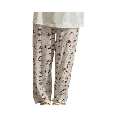 Imagem de Conjunto De Pijamas Femininos Hello Kitty Com Manga Longa, Roupa De Do