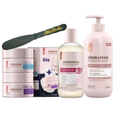 Imagem de Creme Facial Dia e Noite+Agua Micelar 6/1+Sabonete Hidramais
