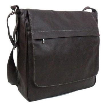 Imagem de Bolsa Pasta Tiracolo Transversal Notebook Unissex Casual - CDP, Marrom