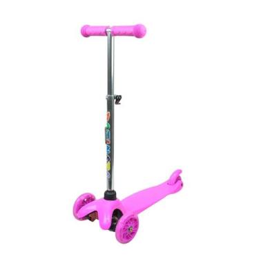 Imagem de Patinete De Metal 03 Rodas Com Leds Até 40kg - CKS, Rosa