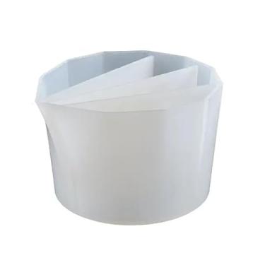 Imagem de 1 copo dividido para derramar tinta, copos de mistura de silicone reutilizáveis, ferramenta de moldagem de resina para artesanato DIY, ferramentas de artesanato de forma irregular fácil de limpar para