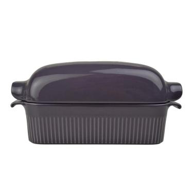 Imagem de Forma de Pão com Tampa Refratária 29 cm Ameixa 1,1 L Germer