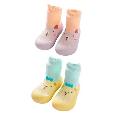Imagem de BEHELE Meias antiderrapantes para bebês e meninas, para meninos e meninas, 2 pares, Estilo 5, 12-18 Meses