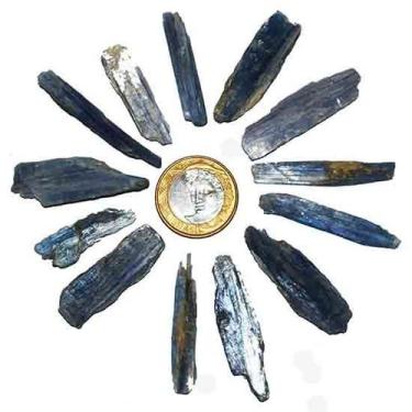 Imagem de 10 Cianita Azul Lamina Bruto Pedra Natural 25 a 45mm Class B - Cristai