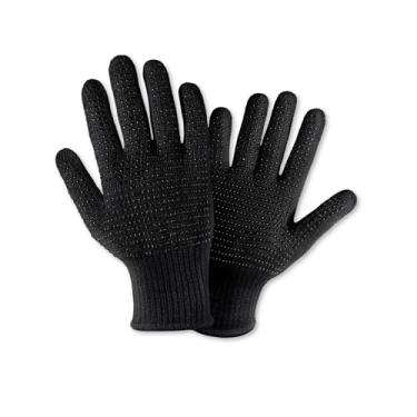 Imagem de Luvas Profissionais para Cuidados com o Cabelo – Suporta até 250 °C, Algodão com Silicone Antiderrapante, Ambidestras, Confortáveis, Laváveis e Ideais para Chapinha, Babyliss e Secador – Cor Preta