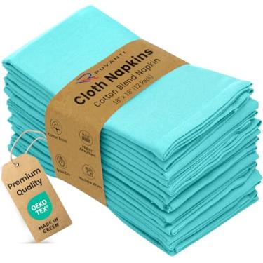 Imagem de RUVANTI Conjunto De 12 Guardanapos Pano Ruvanti, 45X45 Cm, Laváveis, Macios, Duráveis, Absorventes, Mistura Algodão. Jantar À Mesa Para Hotel, Almoço, Restaurante, Casamento, Festas - Waterspout