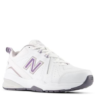 Imagem de New Balance Tênis feminino 608 V5 casual Comfort Cross Trainer, Nb 102 Branco/Violeta cristalizado, 37