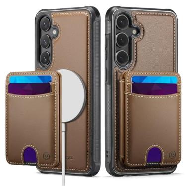 Imagem de owlhold Capa carteira para Samsung Galaxy S26, compatível com MagSafe e bloqueio de RFID 2 em 1, capa removível de couro PU à prova de choque, capa carteira dobrável dobrável para Samsung Galaxy S26