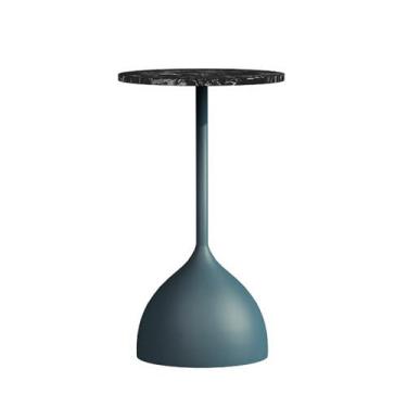 Imagem de KEG801302 Mesa lateral decorativa de metal, mesas de cabeceira para espaços apertados, quartos, salas de estar, cafeterias e salas de estudo, mesa de centro pequena (azul)