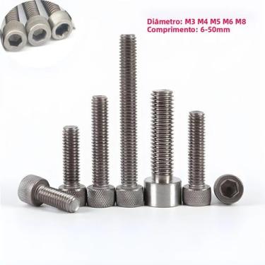 Imagem de Parafusos Allen De Titânio Com Cabeça Sextavada M3 M4 M5 M6 M8 Comprim