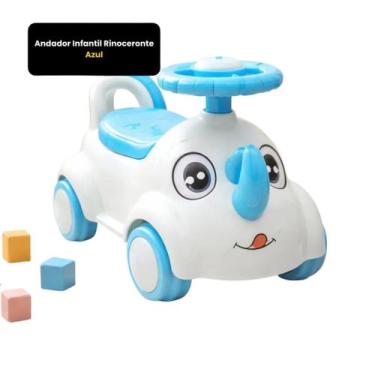 Imagem de Andador Infantil Rinoceronte Azul com Volante +12 Meses - UNIART