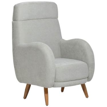 Imagem de Poltrona de Amamentação Fixa Pés Manu Ternura D02 Linho Verde Claro C-47 - Lyam Decor