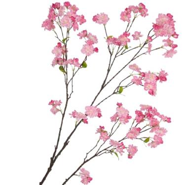 Imagem de CISDUEO Flores artificiais de flor de cerejeira com haste longa para vaso alto, flor de seda, flores de ameixa rosa para decoração de casa, quarto, casamento, arranjos florais de mesa, centros de mesa