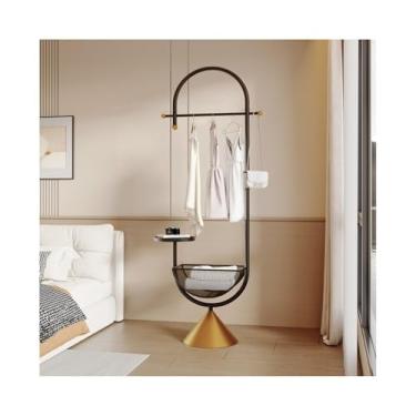 Imagem de Suporte para chapéu, cabide de entrada, armazenamento, armazenamento, chão, quarto, criativo, vertical, cabideiro, corredor, árvore, preto e dourado