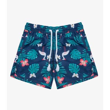 Imagem de Shorts Feminina Tactel Estampado Rovitex Kids Azul-Feminino