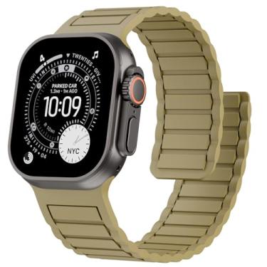 Imagem de Pulseira de silicone magnética compatível com Apple Watch Ultra 3-1 SE séries 11/10/9/8/7/6/5/4/3 de 49 mm, 46 mm, 45 mm, 44 mm, 42 mm, 41 mm, 40 mm, 40 mm e 38 mm