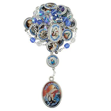 Imagem de Kit devocional The 15 Prayers of Saint Bridget | Contas de vidro exclusivas e medalhas de vinil | Ótimo presente católico para primeira comunhão e confirmação | Feito na Itália, Vidro, Vidro