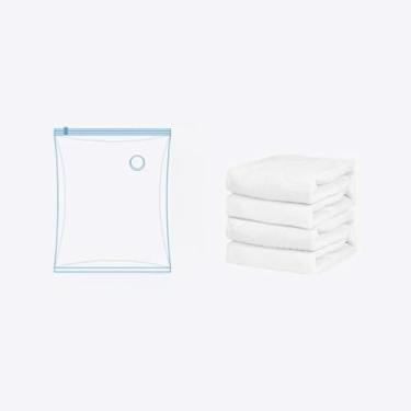 Imagem de Saco de Vácuo Armazenamento Sem Ar Embalagem Roupas para Solução que Economiza Espaço com Fecho Zipper Proteção Hermética Casacos Inverno Cobertores Travesseiros Suéteres Organização Viagem e Lar