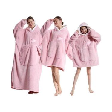 Imagem de Moletom Oversize De Inverno Em Sherpa Plush Polar Fleece Para Família,