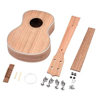 Imagem de Generic Ukulele de 66 cm Kit DIY Tenor Ukelele 4 Cordas Conjunto de Guitarra Havaí Painel de Madeira Zebra Rosewood Fingerboard com Pegs Cordas Ponte Porca Parafusos de Pino