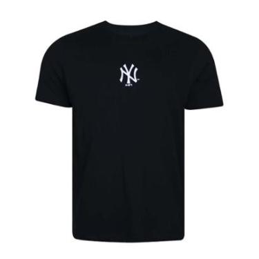 Imagem de Camiseta New Era Masculina New York Yankees Logo Frontal Preta-Masculino