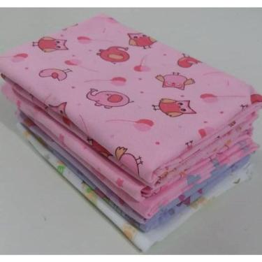 Imagem de Cueiro Flanelado Estampado 60X80Cm Kit Com 2 Feminino