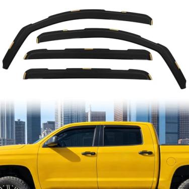 Imagem de SINASUYE Defletores de proteção de chuva de janela no canal adequados para Toyota Tundra CrewMax 2007-2021 viseira de janela viseira de ventilação acessórios defletor de vento 4 peças