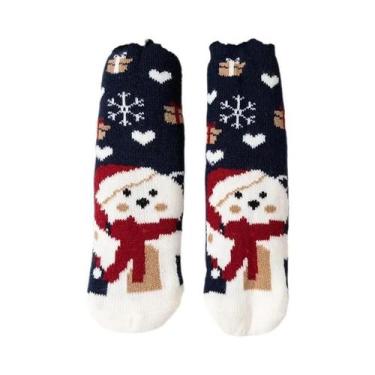 Imagem de Meias De Inverno Para Meninos E Meninas Com Estampa De Natal Em Algodã