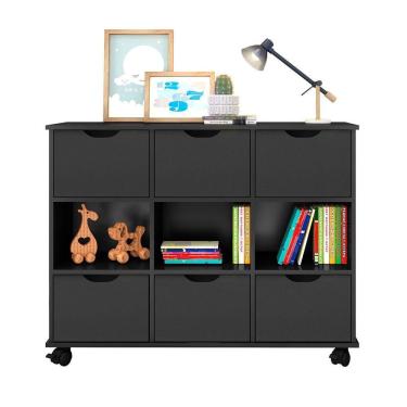 Imagem de Nicho Organizador C/ 6 Gavetas C/ Rodízio Q01 Preto/Preto