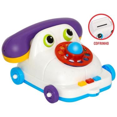 Imagem de Telefone Infantil Brinquedo Educativo Para Bebe Com Cofrinho Cor:branco