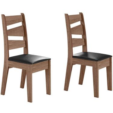 Imagem de Conjunto Com 02 Cadeiras De Jantar Itália Amêndoa 11C