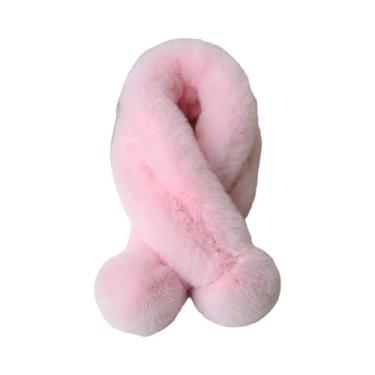 Imagem de Cachecol Feminino Grosso De Pelúcia Com Cruzamento, Gola Térmica De In