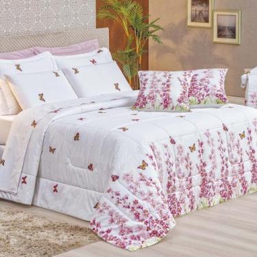 Imagem de Kit Edredom Craft Casal Padrão Dupla Face 5 Peças Percal 200 Fios 100%