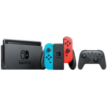 Imagem de Nintendo Switch 32GB HAC-001-01 1 Controle Joy-Con - Vermelho e Azul +